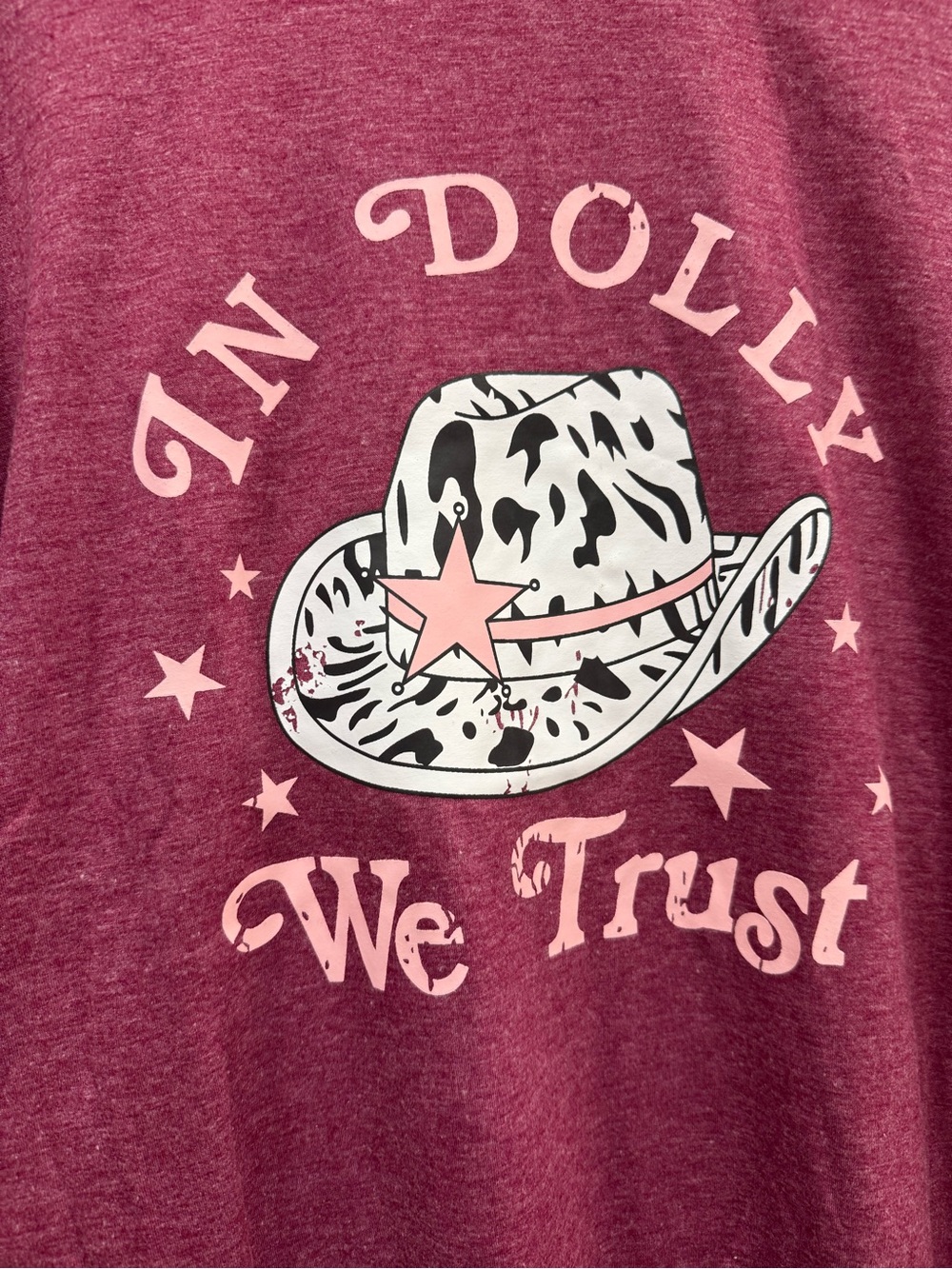 Graphic Tee IN DOLLY We Trust - Pink Heather p2p 21 - Picture 3 of 3